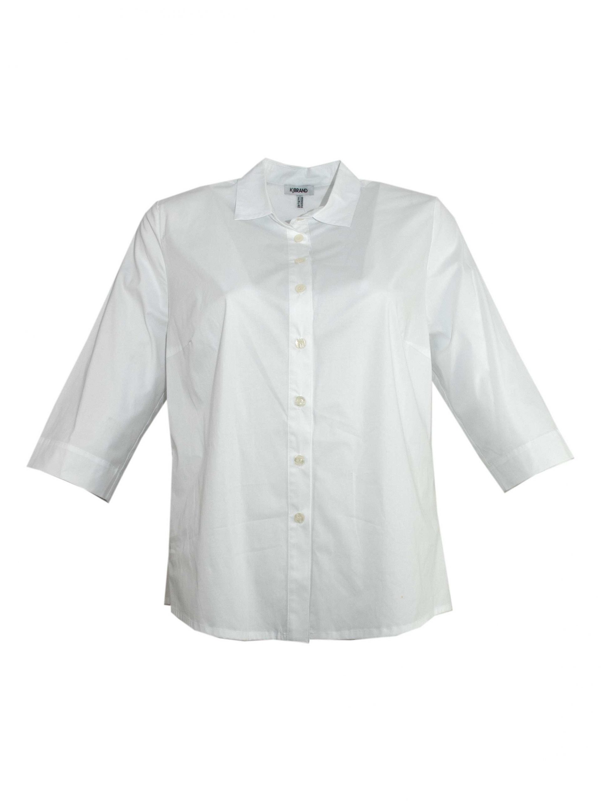 KjBRAND shirt white 3/4 sleeves summer plus size fashion online