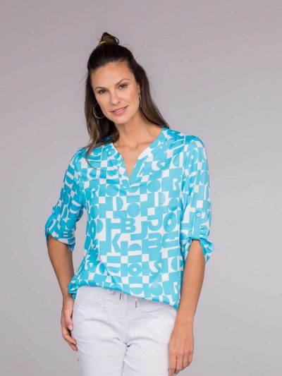 seeyou Blouse Top skyblue Lettering plus size spring summer fashion online