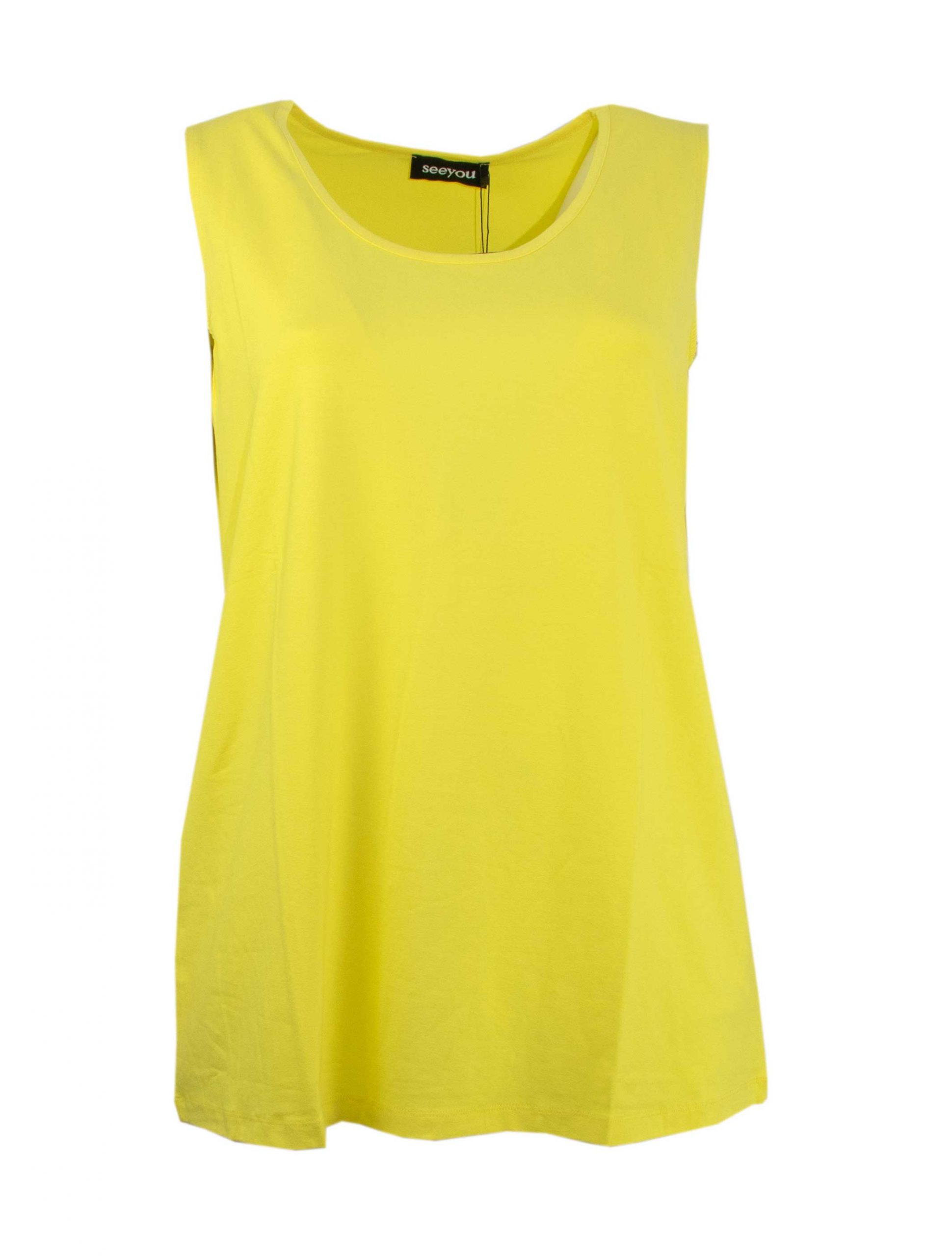 seeyou Long-Top gelb Jersey Rundhals große Größen Frühjahr Sommer Mode online