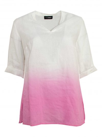 Doris Streich Leinenbluse Farbverlauf dip dye pink Sommer große Größen Mode online