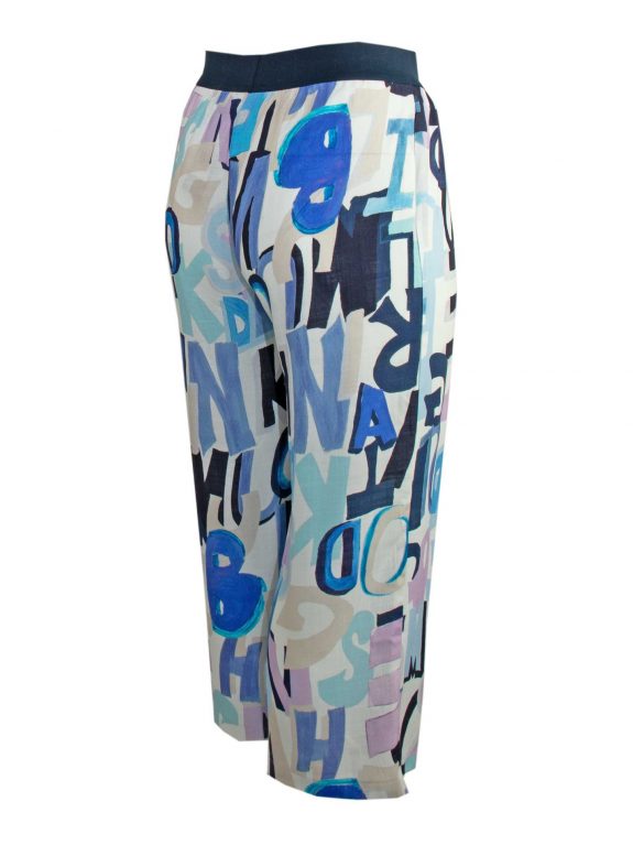 seeyou Hose Culotte Letters Druck blau Viskose Frühling Sommer curvy Mode online