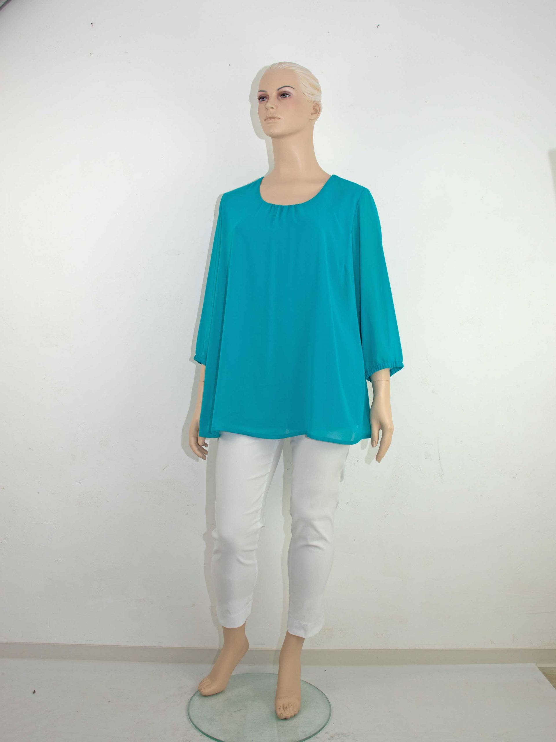 KjBRAND Blusen-Tunika 2-lagig türkis Georgette ´Frühjahr Sommer große Größen Mode online