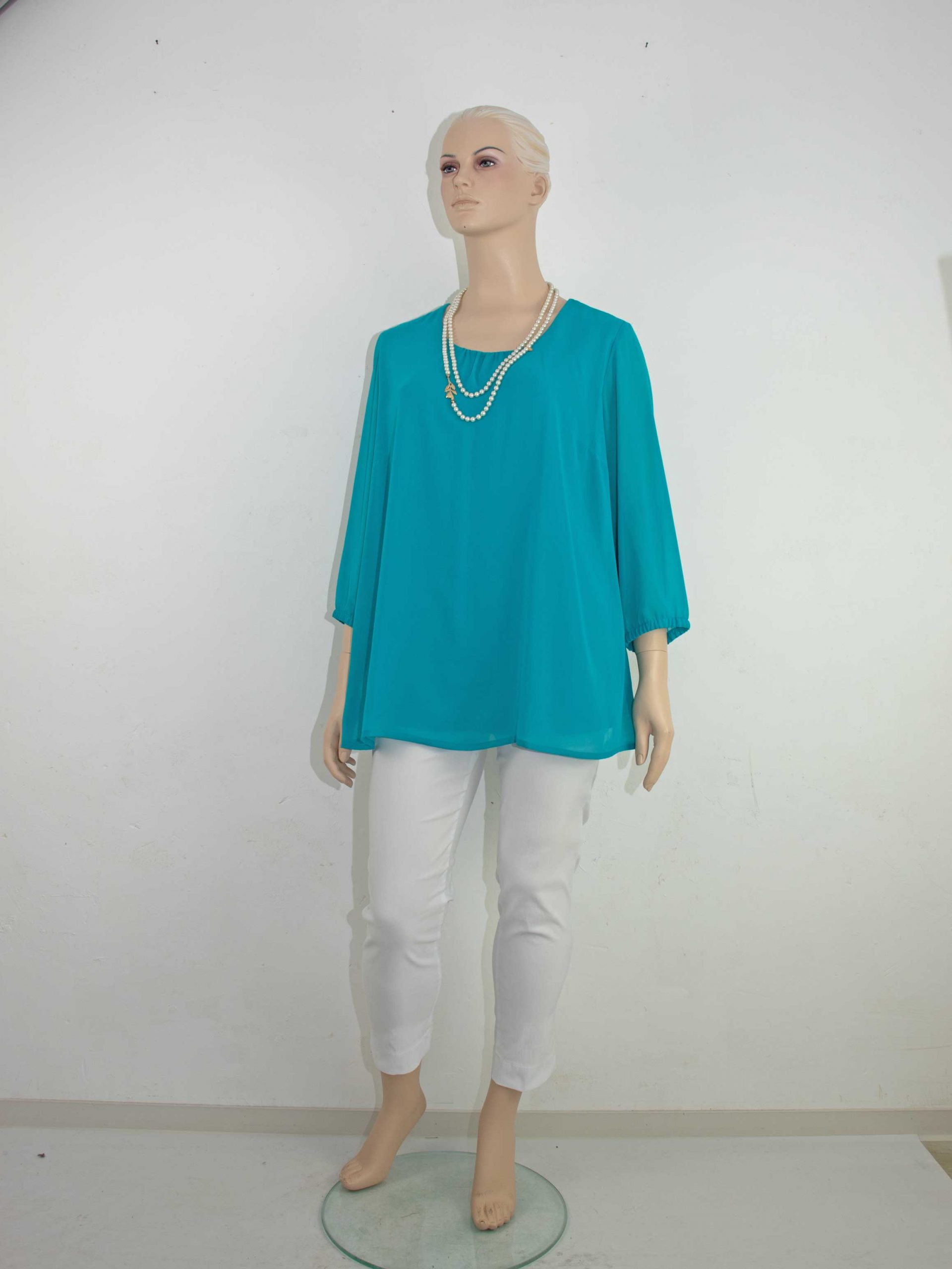 KjBRAND Blusen-Tunika 2-lagig türkis Georgette ´Frühjahr Sommer große Größen Mode online