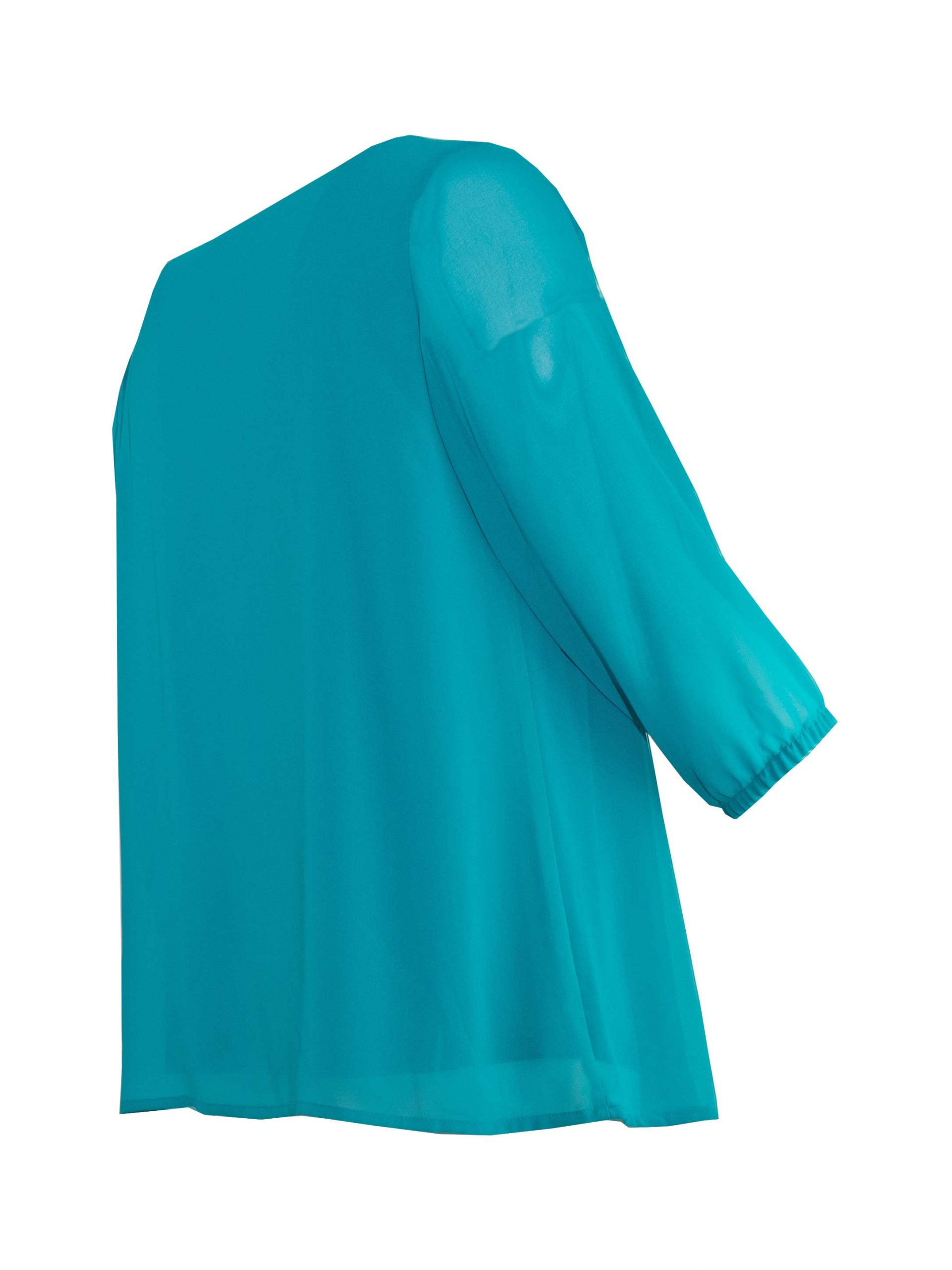 KjBRAND Blusen-Tunika 2-lagig türkis Georgette ´Frühjahr Sommer große Größen Mode online