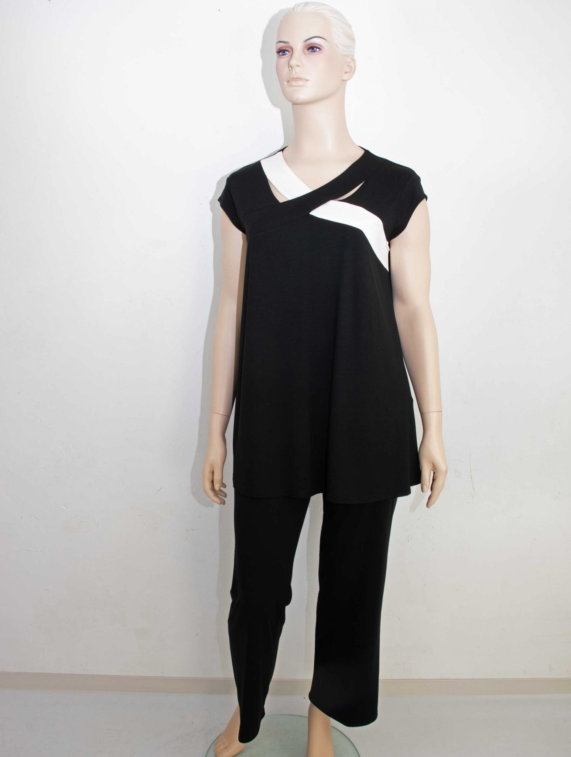 Doris Streich Tunika-Shirt verkreuzt A-Form schwarz Frühjahr Sommer große Größen Mode online