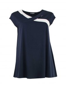 Doris Streich Tunika-Shirt verkreuzt A-Form dunkelblau Frühjahr Sommer große Größen Mode online
