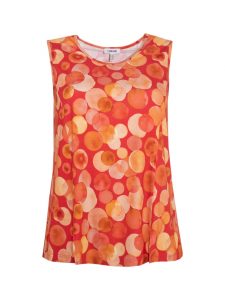 KjBRAND ärmelloses Top Druck Blasen orange-rot Frühjahr Sommer große Größen Mode online