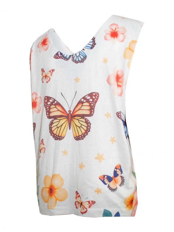 Sommer Top Schmetterling ärmellos Feinstrick Frühjahr große Größen Mode online
