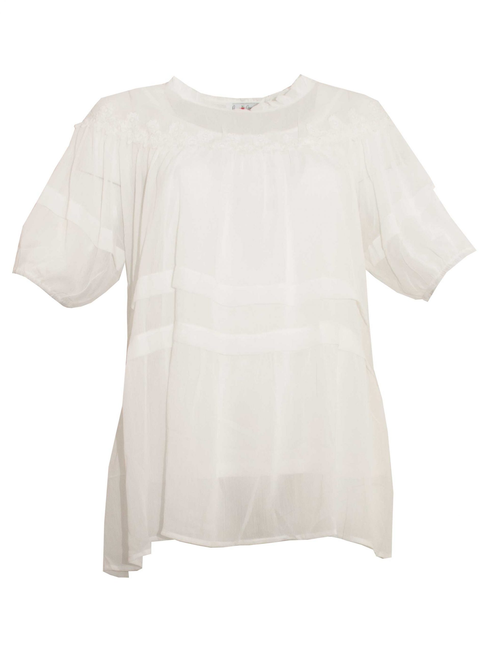 Tunika 2-lagig Spitze weiß semitransparent Frühjahr Sommer große Größen Mode online