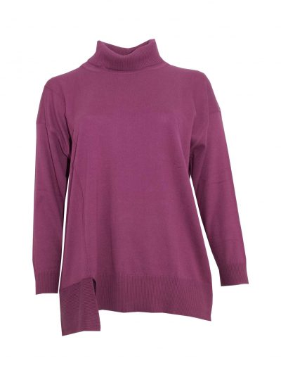 Verpass Sweater refined slit burgundy-purple fall winter plus size fashion online 