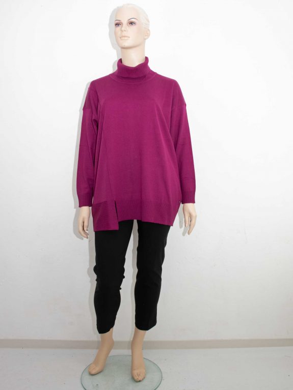 Verpass Sweater refined slit burgundy-purple fall winter plus size fashion online