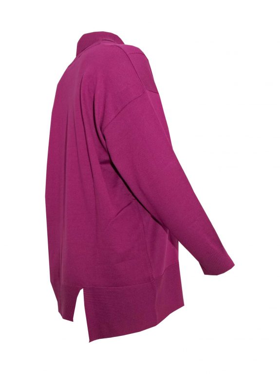 Verpass Sweater refined slit burgundy-purple fall winter plus size fashion online