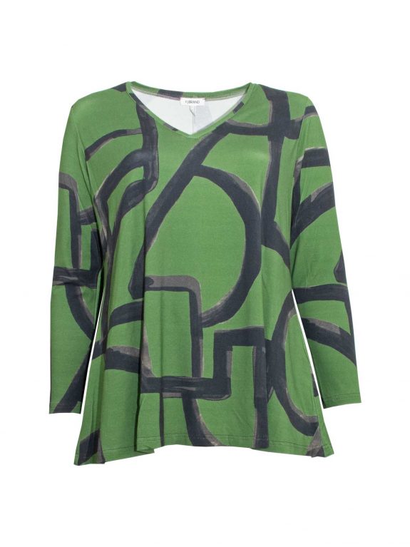 KjBRAND flared top olive green long sleeves fall winter plus size fashion online