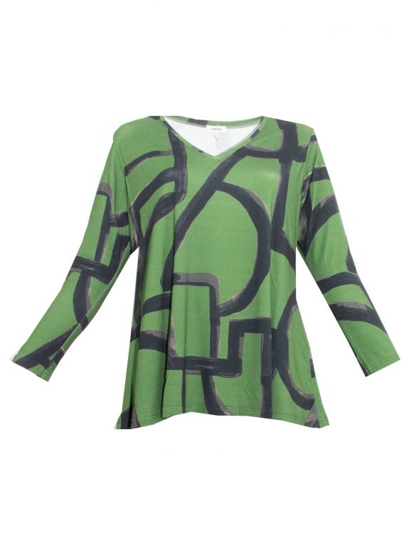 KjBRAND flared top olive green long sleeves fall winter plus size fashion online