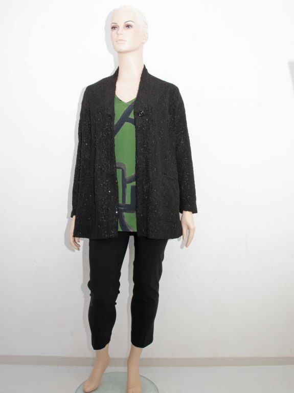KjBRAND flared top olive green long sleeves Mona Lisa Cardigan fall winter plus size fashion online