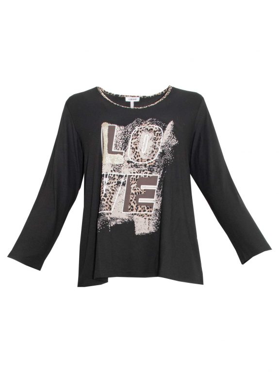 KjBRAND T-Shirt Love Leo Glitter fall winter plus size fashion online