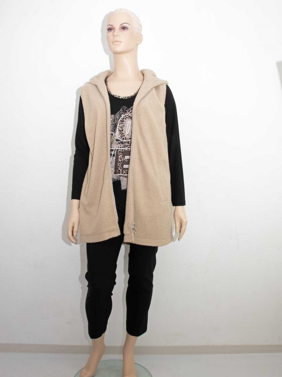 KjBRAND Langarm Shirt Love Leo Glitzer Long-Weste Plüsch Herbst Winter große Größen Mode online
