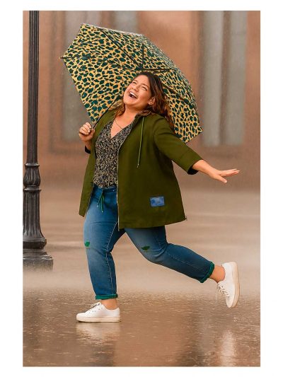 KjBRAND flared T-Shirt olive-brown  fall winter plus size fashion online 