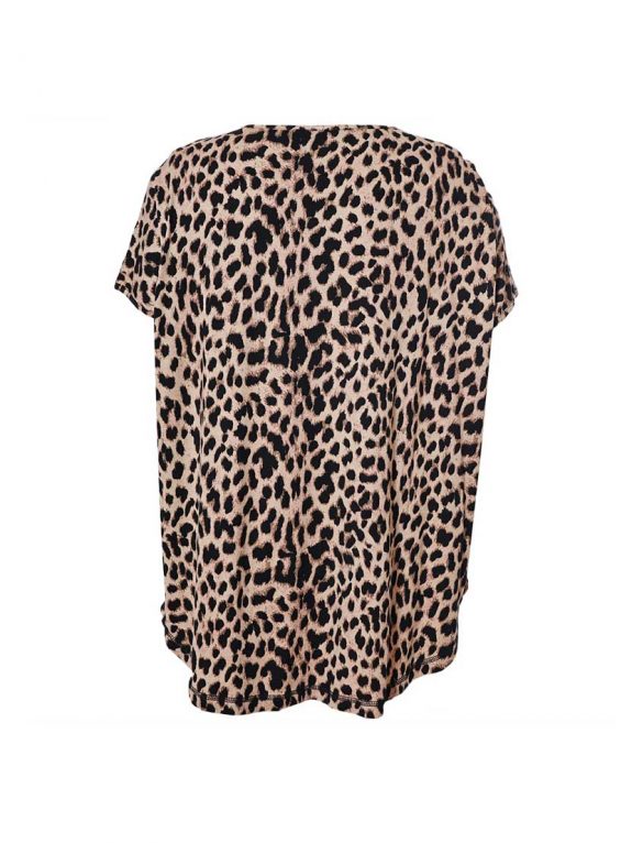 Gozzip Shirt Animal Print Leo Kurzarm herbst Winter große Größen Mode online