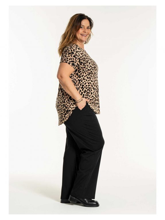 Gozzip Shirt Animal Print Leo Kurzarm herbst Winter große Größen Mode online