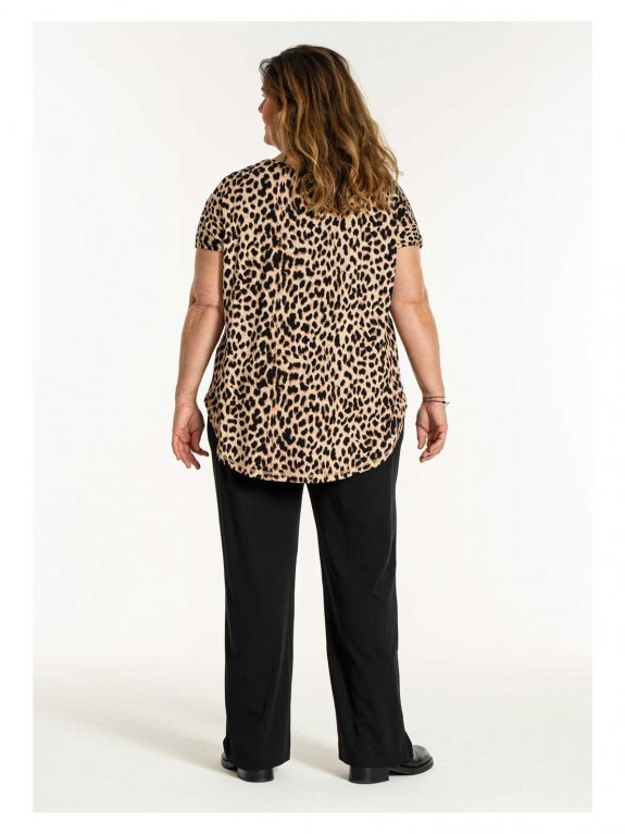 Gozzip Shirt Animal Print Leo Kurzarm herbst Winter große Größen Mode online