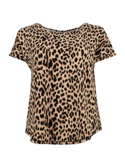 Gozzip Top Animal Print Leo Short Sleeve fall winter plus size fashion online