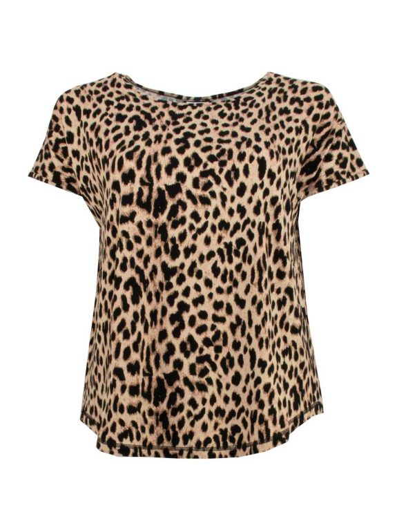 Gozzip Shirt Animal Print Leo Kurzarm herbst Winter große Größen Mode online