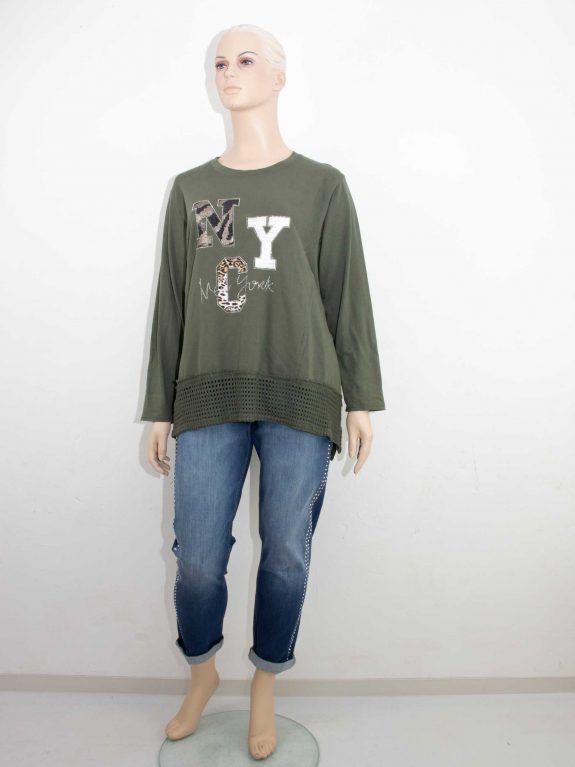 T-Shirt longsleeves mesh motif NYC Leo fall winter plus size fashion online