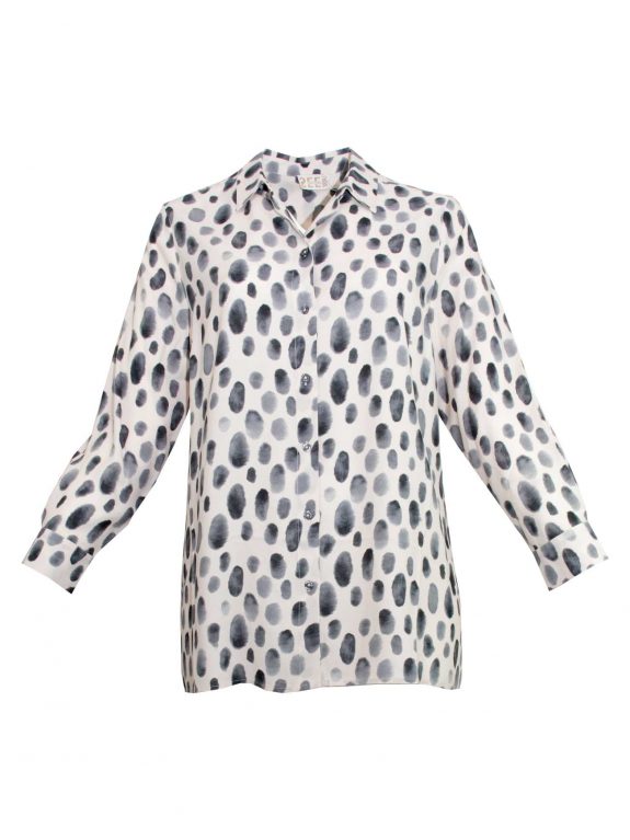 seeyou white blouse grey dots fall winter plus size fashion online