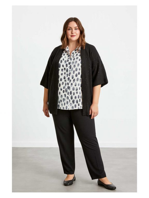 seeyou white blouse grey dots fall winter plus size fashion online