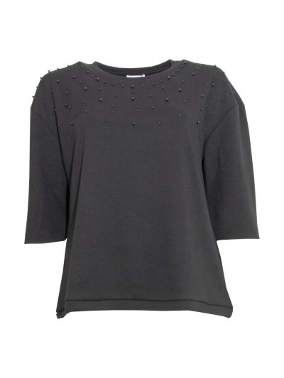 seeyou sweater top black pearl trim fall winter plus size fashion online 