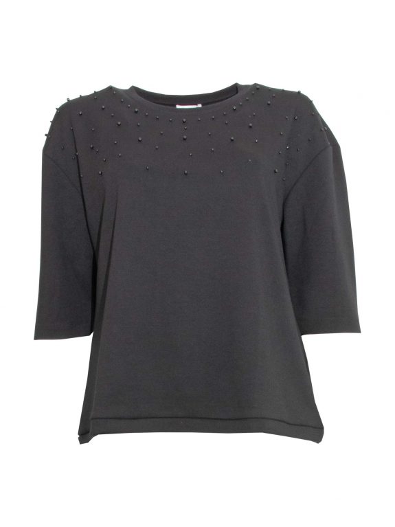 seeyou sweater top black pearl trim fall winter plus size fashion online