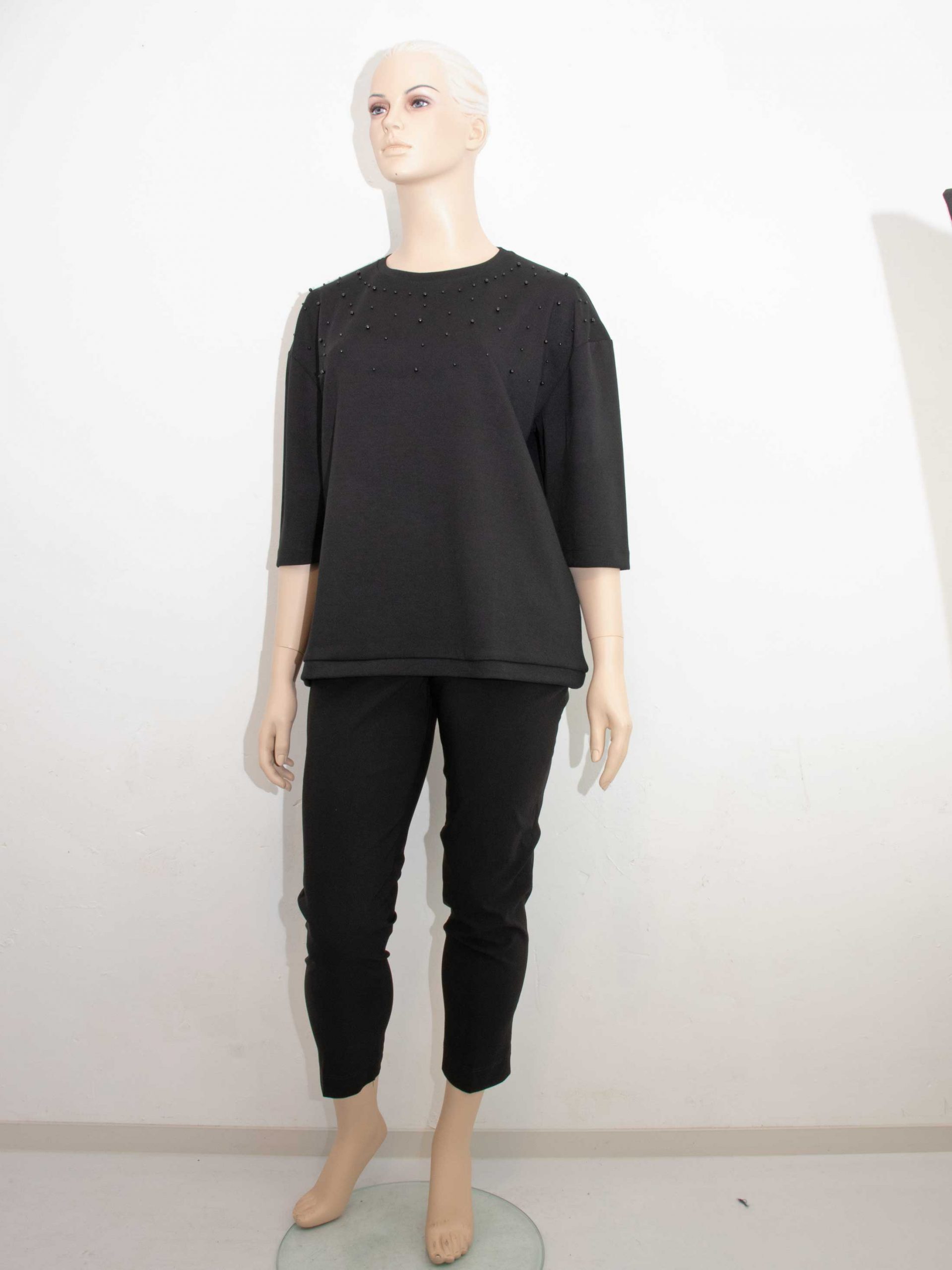 seeyou sweater top black pearl trim fall winter plus size fashion online