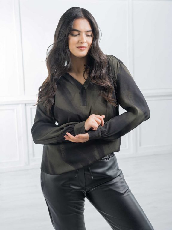 seeyou tunic blouse long-sleeved olive black fall winter plus size fashion online