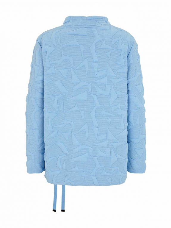 Doris Streich Sweatie Pullover hellblau 3-D Jacquard Herbst Winter große Größen Mode online