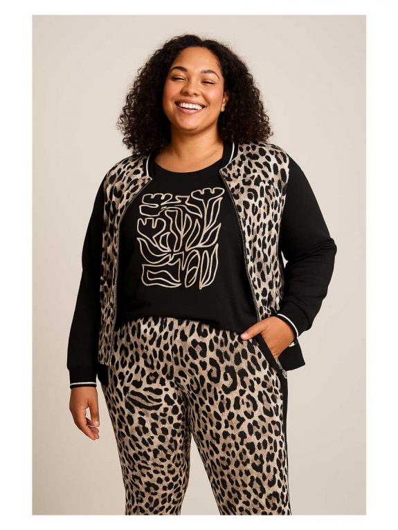 Verpass Jacke Blouson Leo Hose Jogpant Animal schwarz Herbst Winter große Größen Mode online