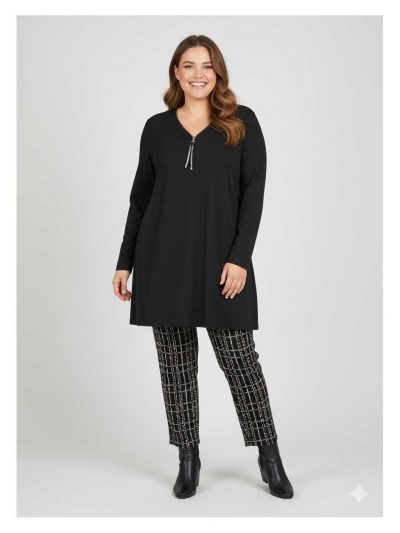 Doris Streich Long-Tunika A-Linie Reißverschluss Herbst Winter große Größen Mode online