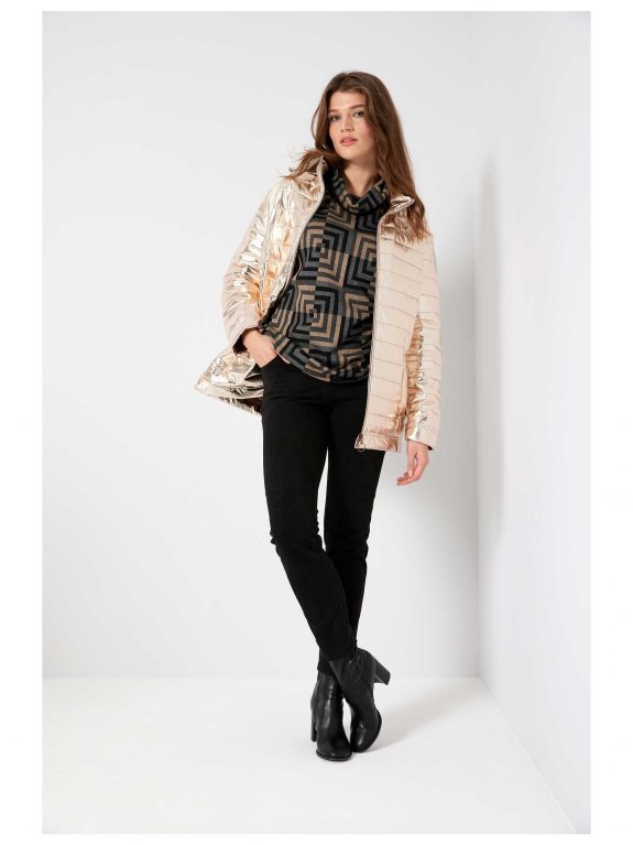 Verpass Pullover grafisch Beige Grau Schwarz 3/4 Arm große Größen Mode online