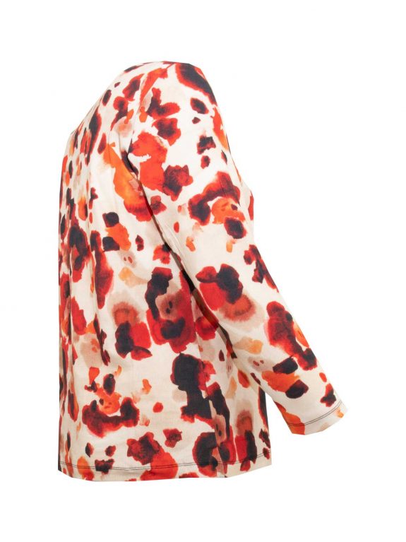 seeyou Shirt Druck rot wollweiß Baumwolle Rippe Herbst Winter große Größen Mode online
