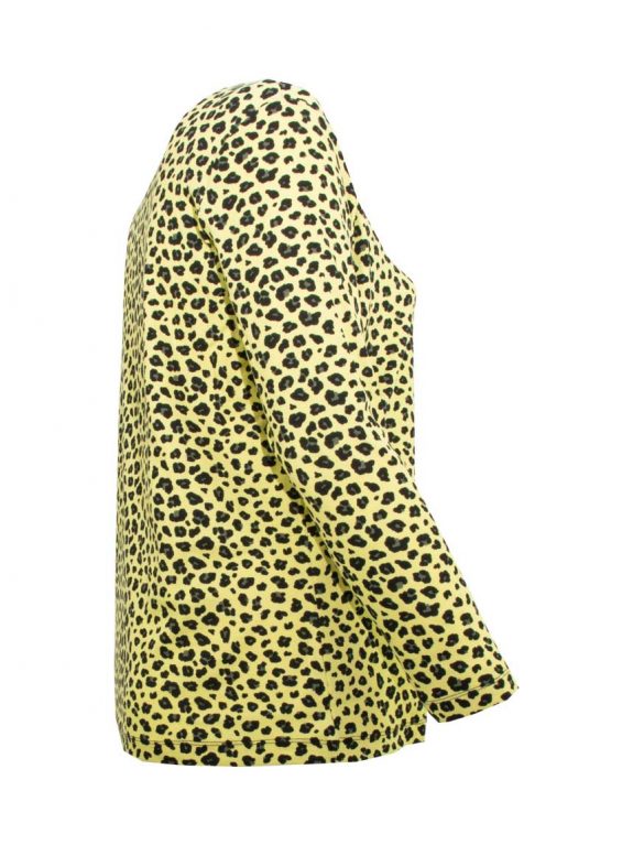seeyou Langarm Shirt Leo grüngelb Rippe Baumwolle Herbst Winter große Größen Mode online