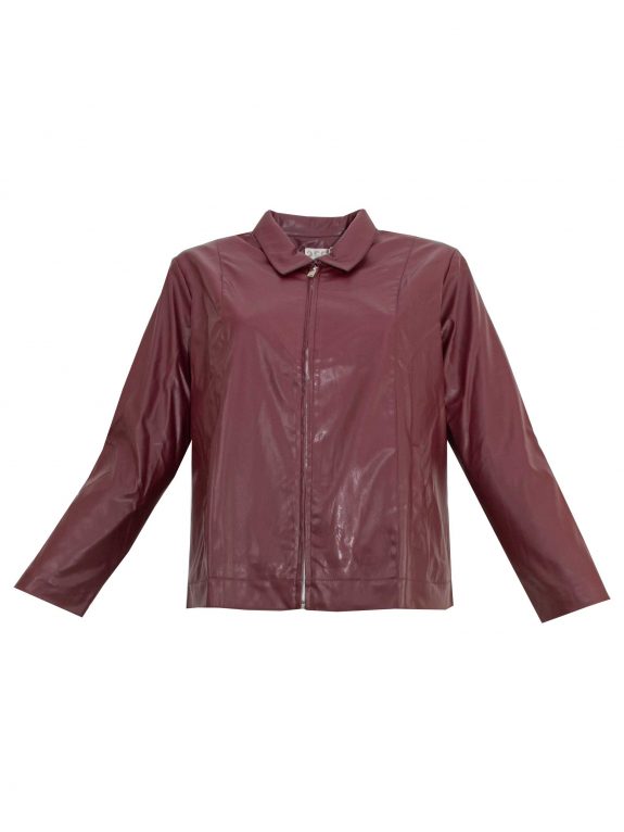 seeyou Kurzjacke Lederimitat bordeaux Herbst Winter große Größen Mode online