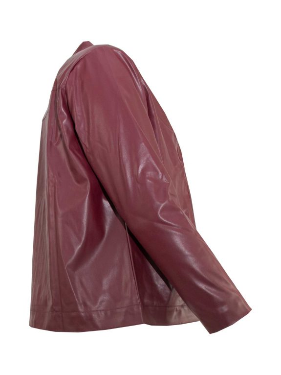 seeyou Kurzjacke Lederimitat bordeaux Herbst Winter große Größen Mode online
