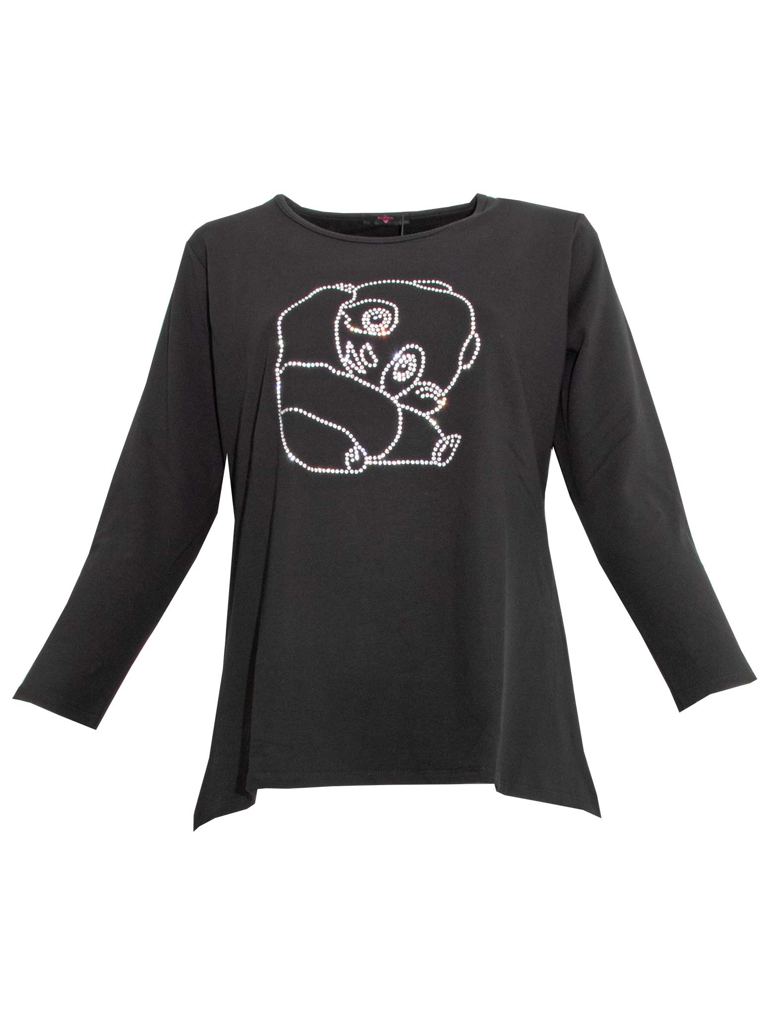 Sophia Curvy SweatShirt Glitzer Panda Motiv Herbst Winter große Größen Mode online