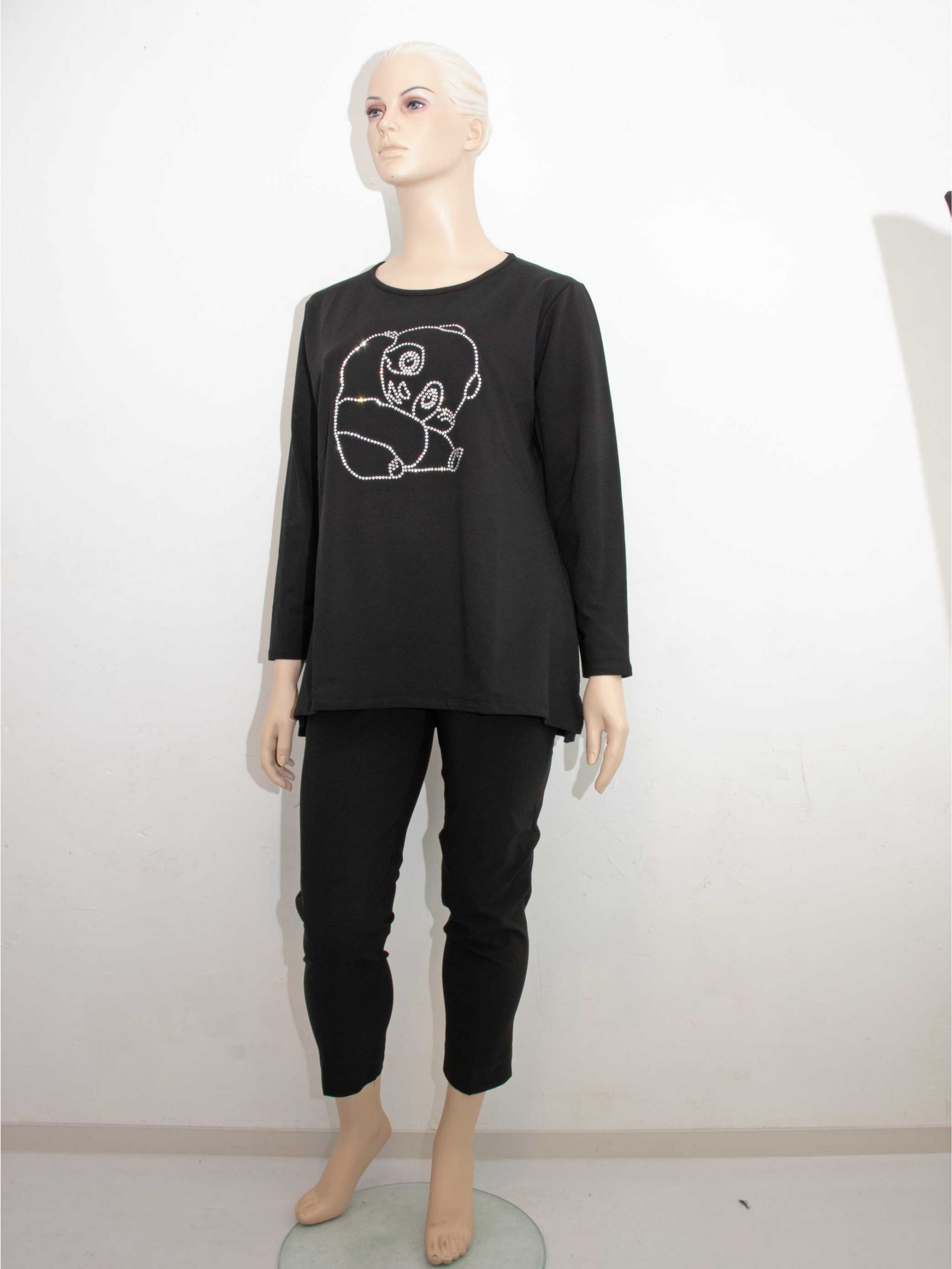 Sophia Curvy SweatShirt Glitzer Panda Motiv Herbst Winter große Größen Mode online