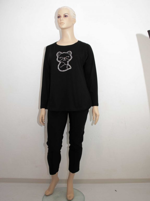 Sophia Curvy Langarm Shirt Katze Glitzer Baumwolle Herbst Winter Große Größen Damenmode online