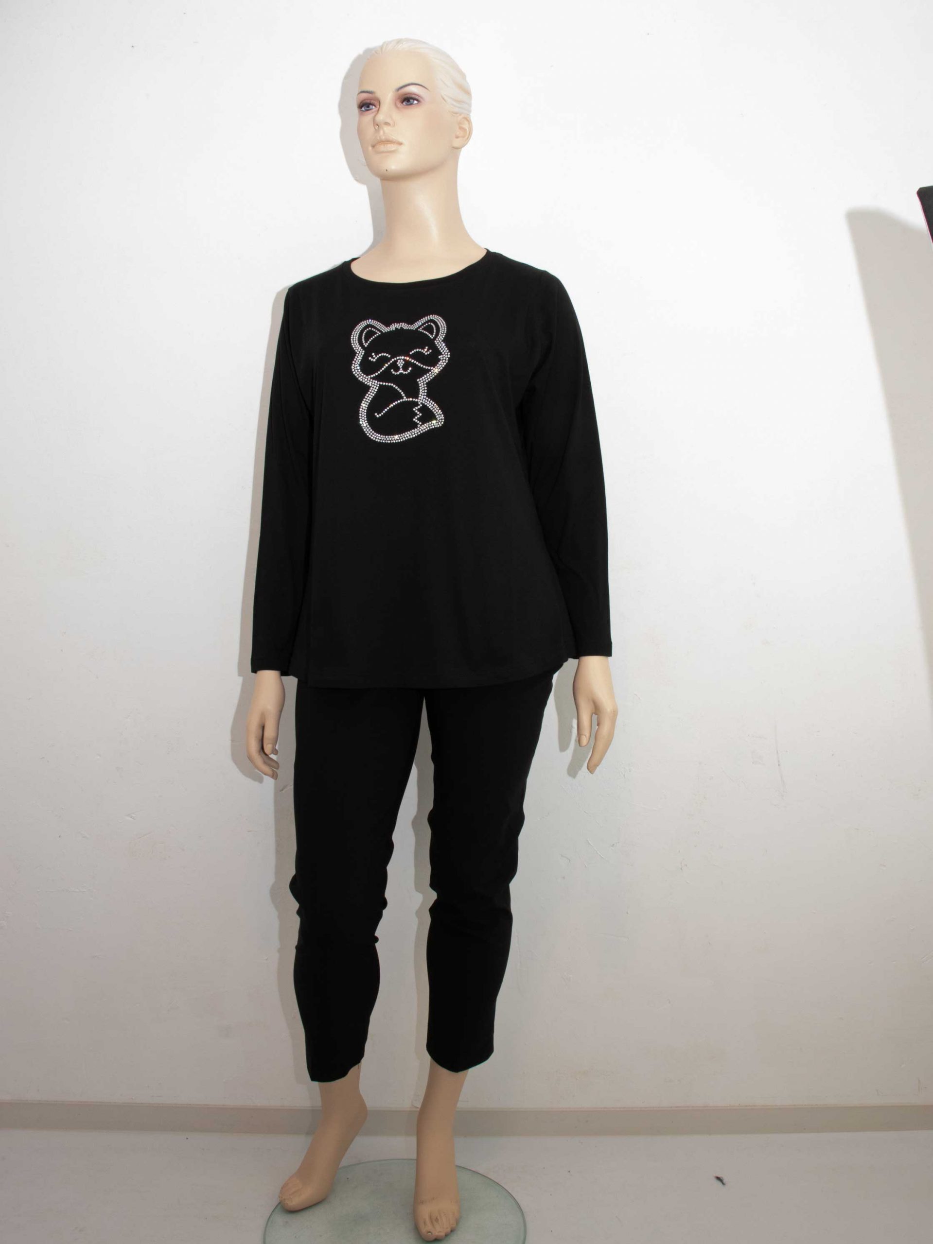 Sophia Curvy Langarm Shirt Katze Glitzer Baumwolle Herbst Winter Große Größen Damenmode online