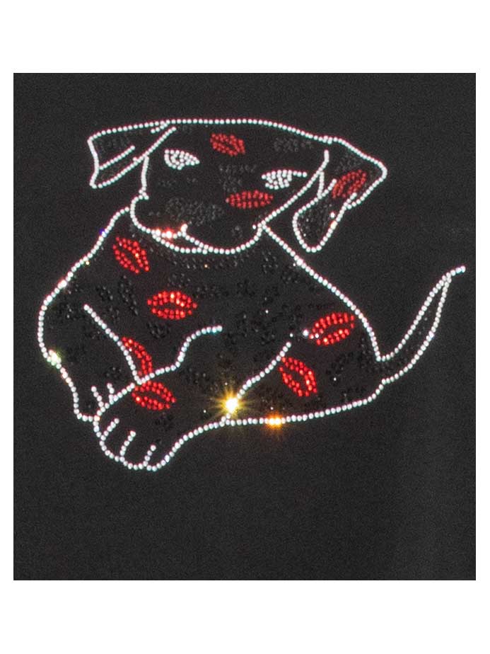 Sophia Curvy Langarm-Shirt schwarz Puppy Love Glitzer Herbst Winter große Größen Mode online