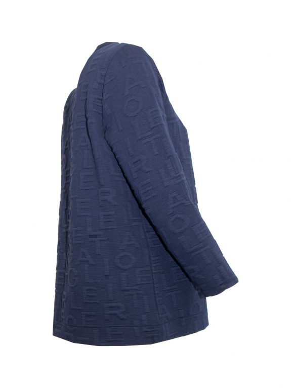 Doris Streich Pullover Shirt 3D Jacquard Ziffern dunkelblau Herbst Winter große Größen Mode online