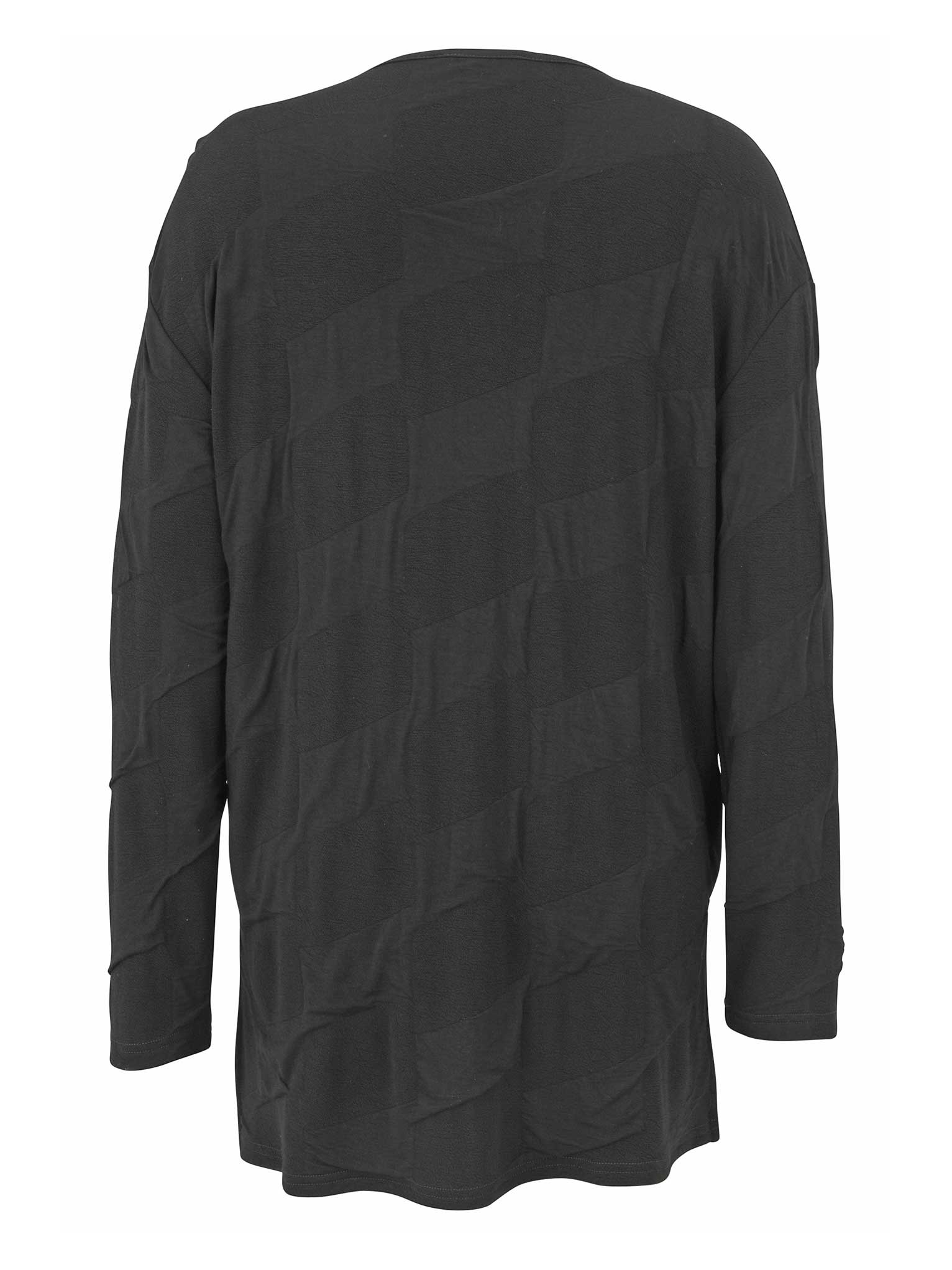 Doris Streich Shirt Bubble-Jacquard schwarz Langarm Herbst Winter große Größen Mode online