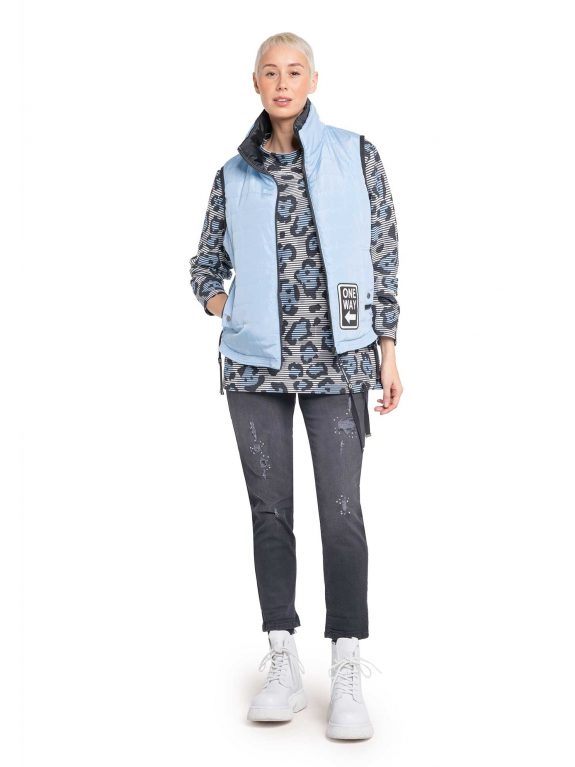 Sweatshirt Ottoman Rippe Leo blau erbst Winter Große Größen Mode online